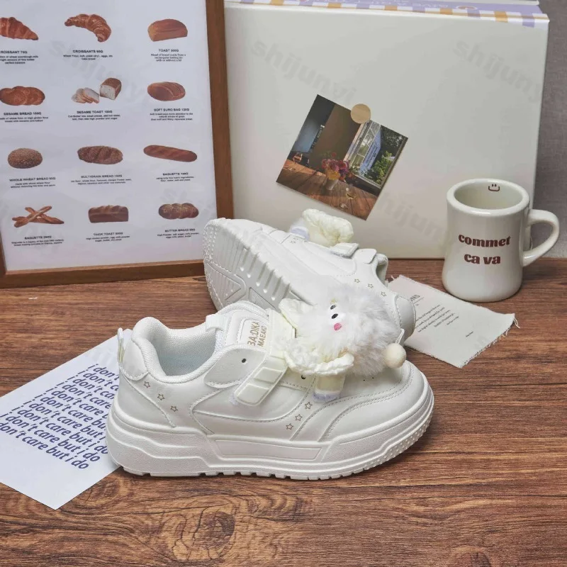 أحذية الفتيات مجلس 2025 ربيع الخريف موضة جديدة القوس عقدة الكرتون الراحة حذاء كاجوال لطيف في الهواء الطلق عدم الانزلاق لينة وحيد أحذية رياضية