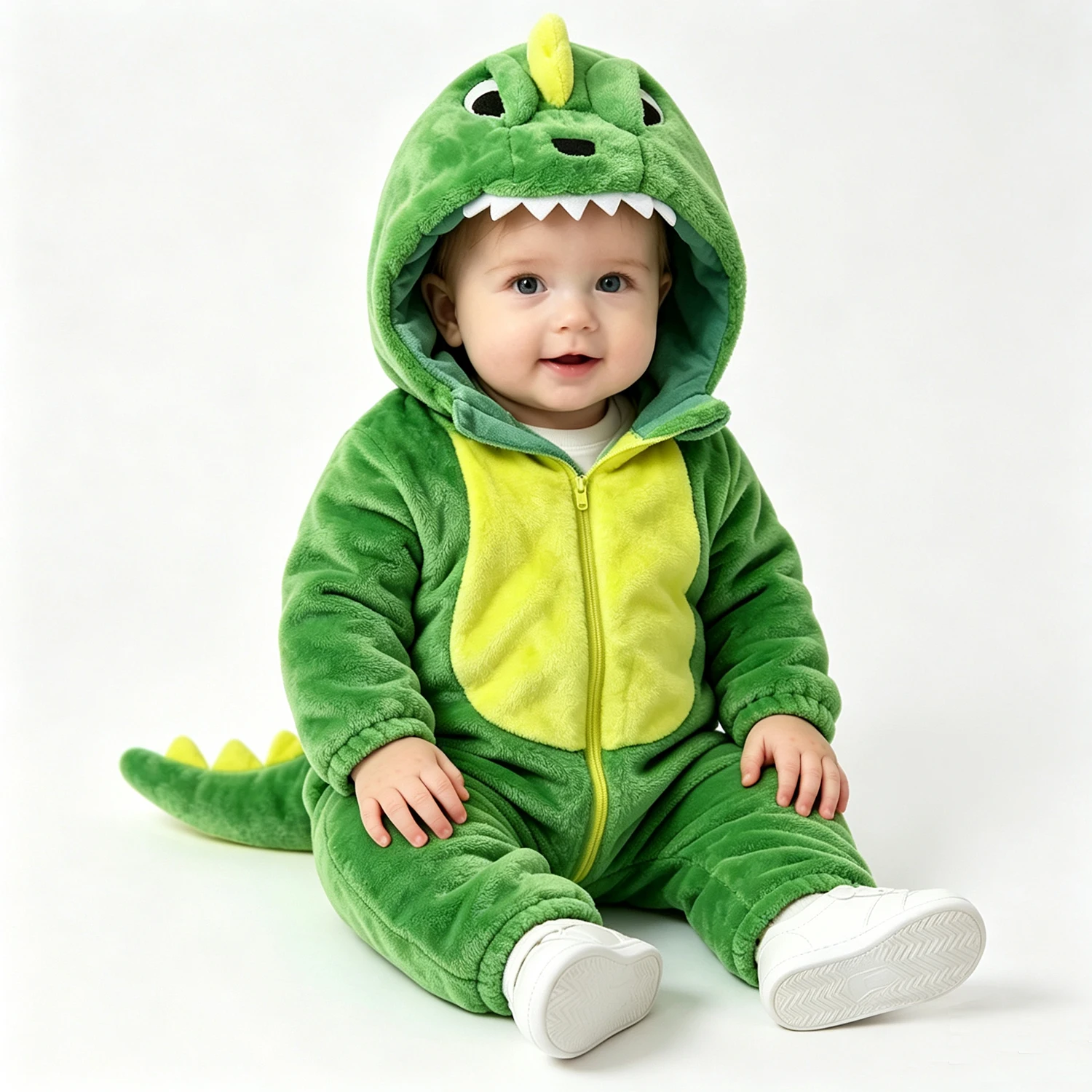 Umorden Pink Green Baby Girls Boys Dinosaur Costume Infant Toddler 0-3Y Winter Pajamas Jumpsuit Onesie Flannel Warm Outfit