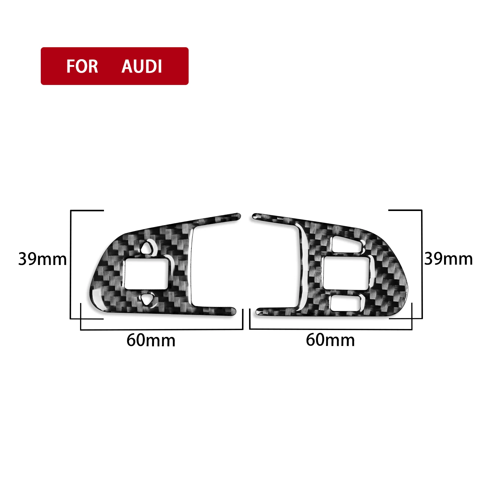 Real de fibra de carbono Volante Botões Tampa, Etiqueta Interior do carro, Audi Q7, 2007, 2008, 2009, 2010, 2011, 2012, 2013, 2014, 2015