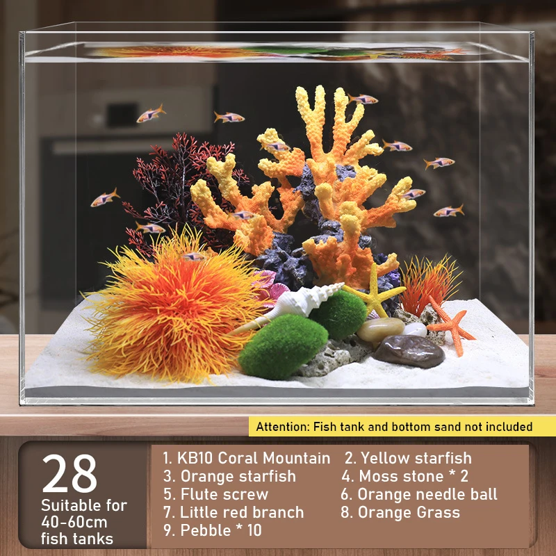 

Combination Fake Coral Reef Fish Tank Landscaping Aquarium Simulation Seawater Decoration Shell Water Scenery Package Home Decor