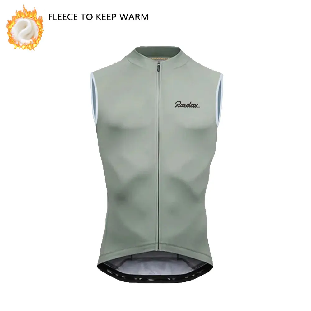 RAUDAX Fahrradweste Winter Herbst Thermofleece Warme Fahrradweste für Outdoor-Sport MTB Straße Thermo-Fahrradoberteile Weste – Detail 7