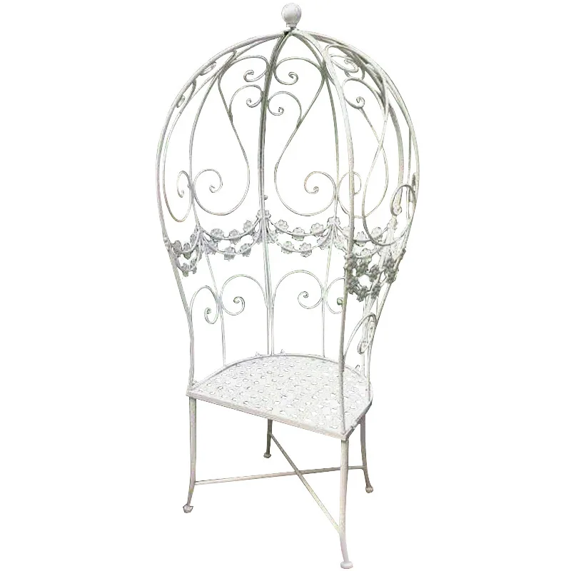 Retro casual chair climbing vine frame balcony courtyard free chair wrought iron garden park outdoor lazy white chair