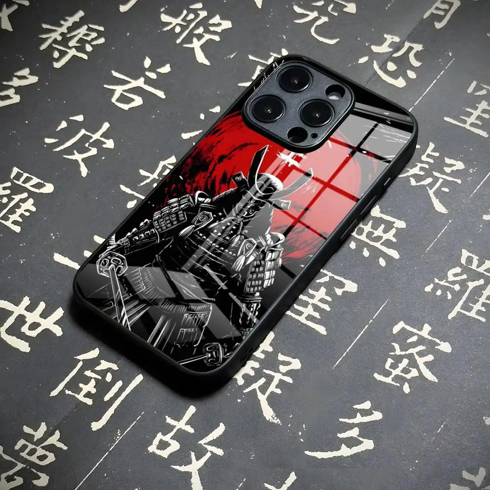 Japan Samurai Red Sun Tree Art Phone Case For Iphone 17 16 15 13 12 14 11 Pro Max Mini X Xr Xs 8 7 Puls 6 Glass Luxury Boys Coqu