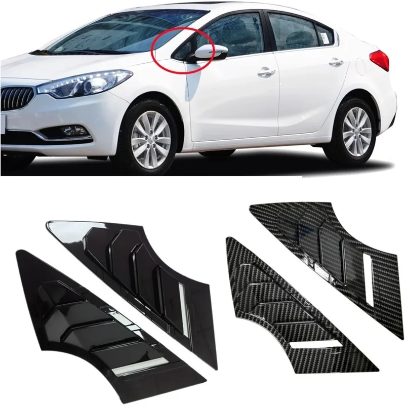 2 Piezas para KIA Forte K3 2013 2014 2015 2016 2017 2018 Cubierta de persiana para ventana delantera de coche, embellecedor de ventilación lateral, adhesivo decorativo