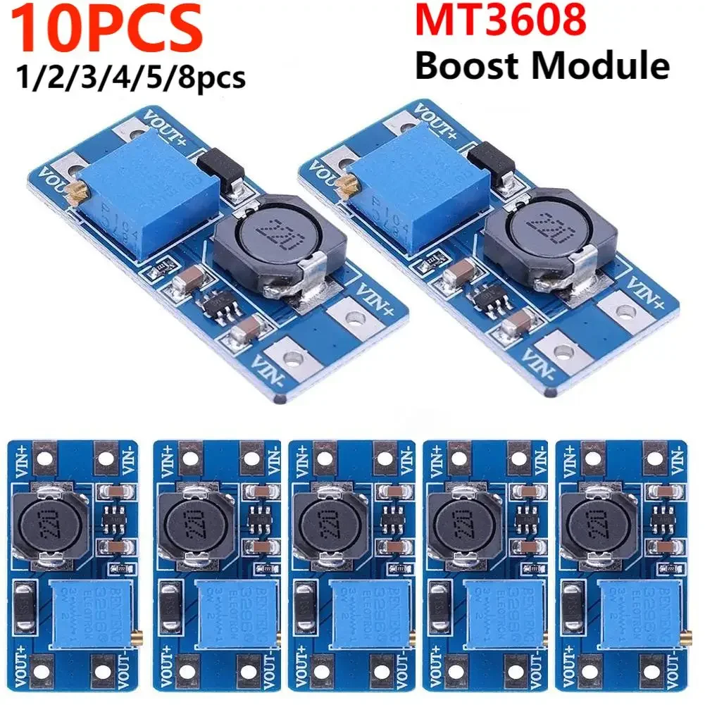 1-10pcs MT3608 Booster Power Supply Module DC-DC Step Up Power Apply Module Adjustable 2A Max 2V-24V To 5/9/12/28V for Arduino
