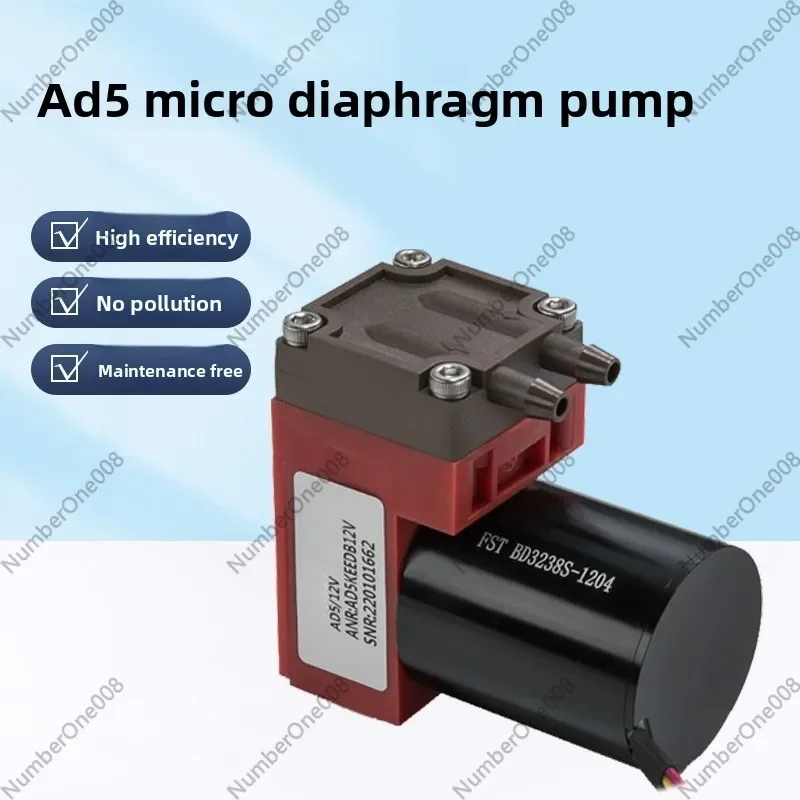 Micro Diaphragm Vacuum Pump 12V/24V DC Corrosion Resistant Small Air Pump Low Noise for Gas Sampling Medical Equipment