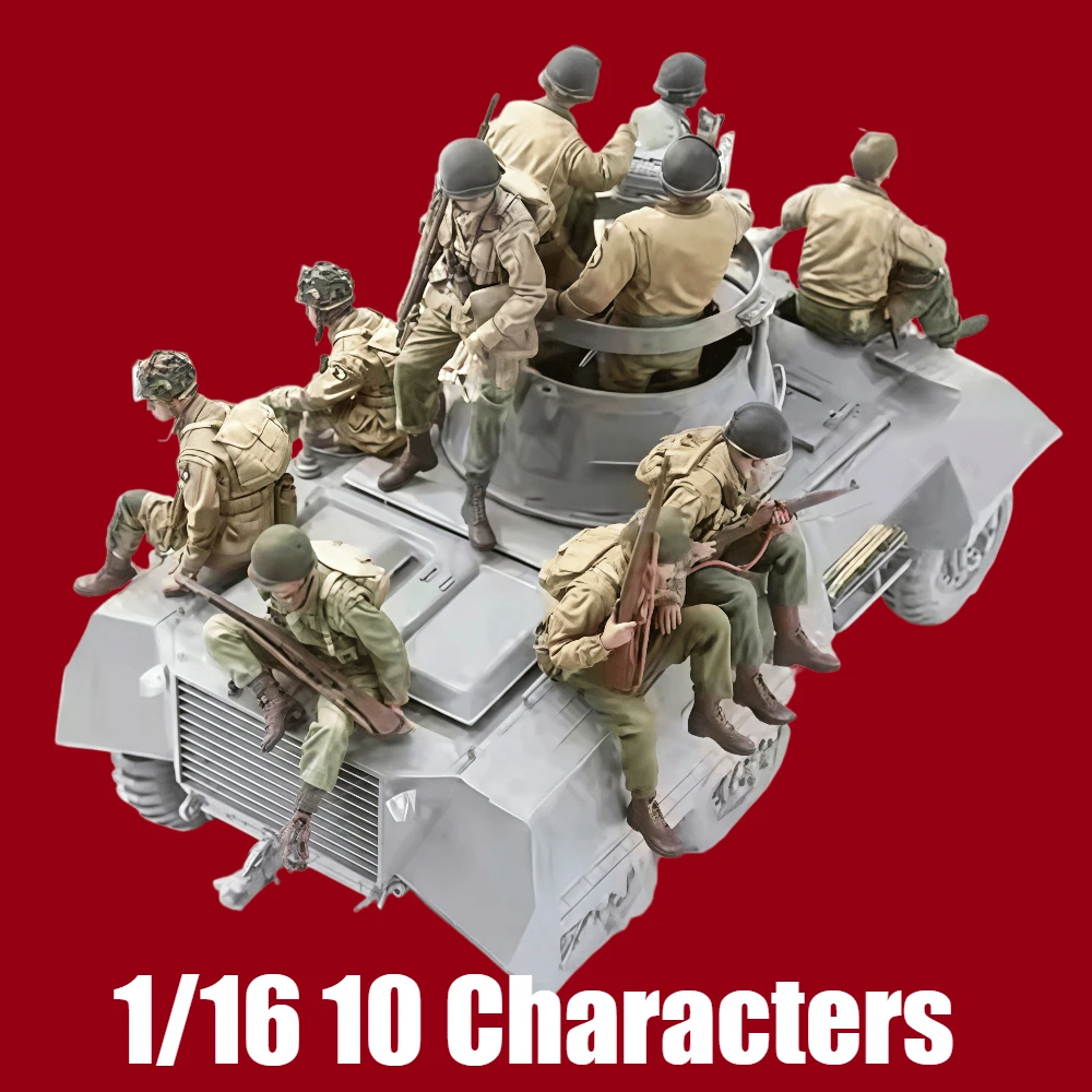 1/16 Resin M8 Crew (10 Personen) Gießharz-Modellbausatz, unbemaltes Modell, großer Bausatz