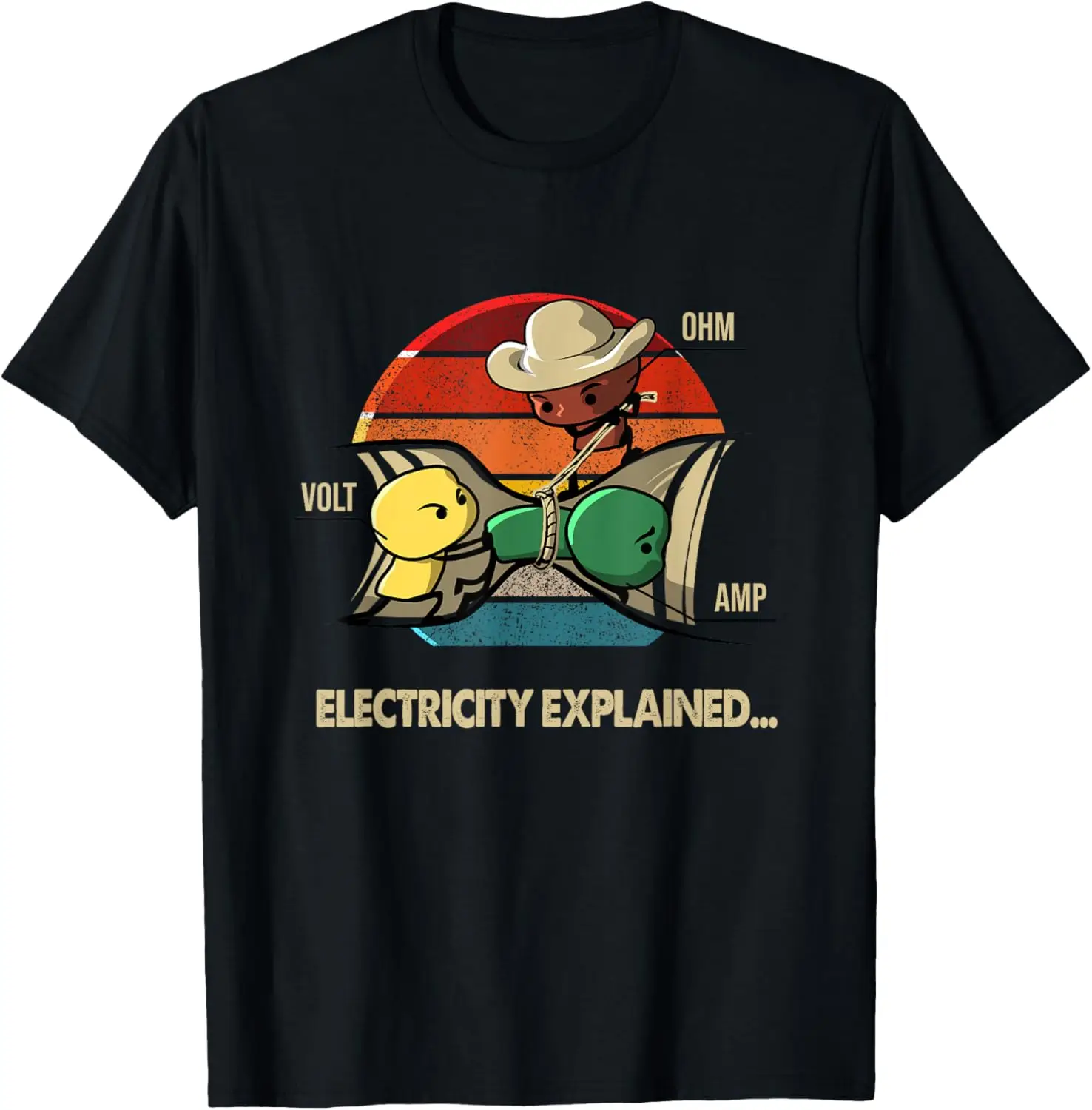 Ohm Volt Amp Electricity Explained Graphic Tee Funny Electrician Nerd Gift T-Shirt