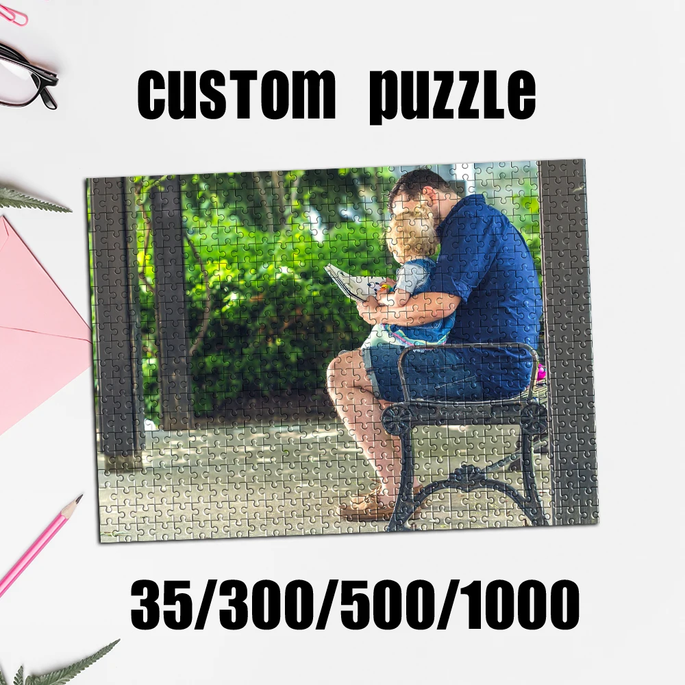 35/300/500/1000pcs Personalized Custom Photo Puzzle family photo DIY Toy Decoration Collectiable Gift Present Christmas