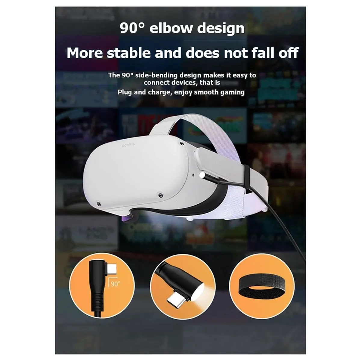 A86G NEW USB3.2 Gen1 5M VR Link Cable Type A to C Charging While Playing Transfer Cable 5Gbps for 3/3S/ 4 Ultra