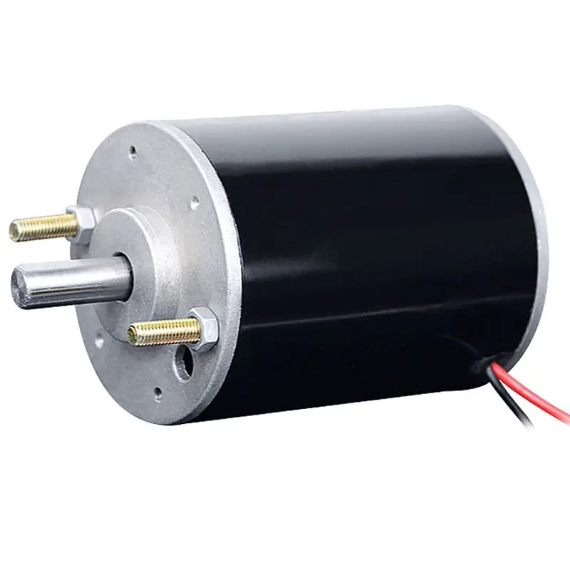 DC 220V 120W Carbon Brush DC Motor Positive and Negative Double Ball Bearing Motor Spindle for Small Bead Machine Shaft Dia 10mm