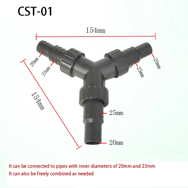 Y-shaped Divider Valve 20mm 25mm 32mm 38mm Pond Hose Connectors Aquarium  Adapter Connector Water Distributor Valve Connector