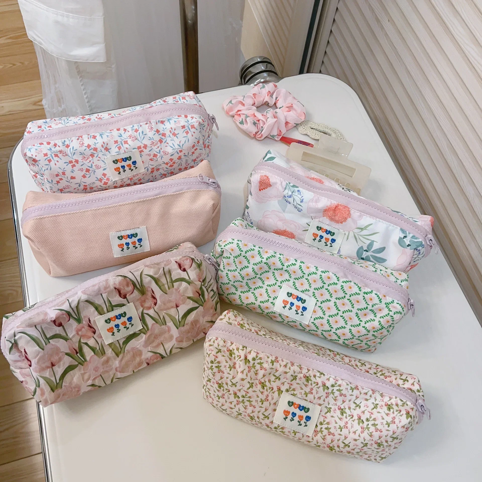 Fashion Fresh Pink Series Kawaii Back to School Pencil Case for Girls Pen Box Stationery Kit Office Supplies