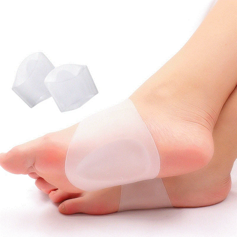 Silicone Foot Pad Elastic Bandage Silicone Arch Insole Flat Foot Support Men & Women Foot Pain Relief 1 Pair One Size Fits Most