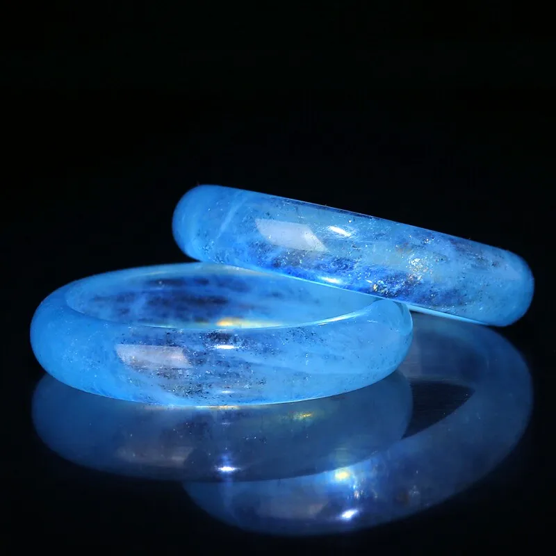 Collectible Brazilian old material black flash aquamarine bracelet