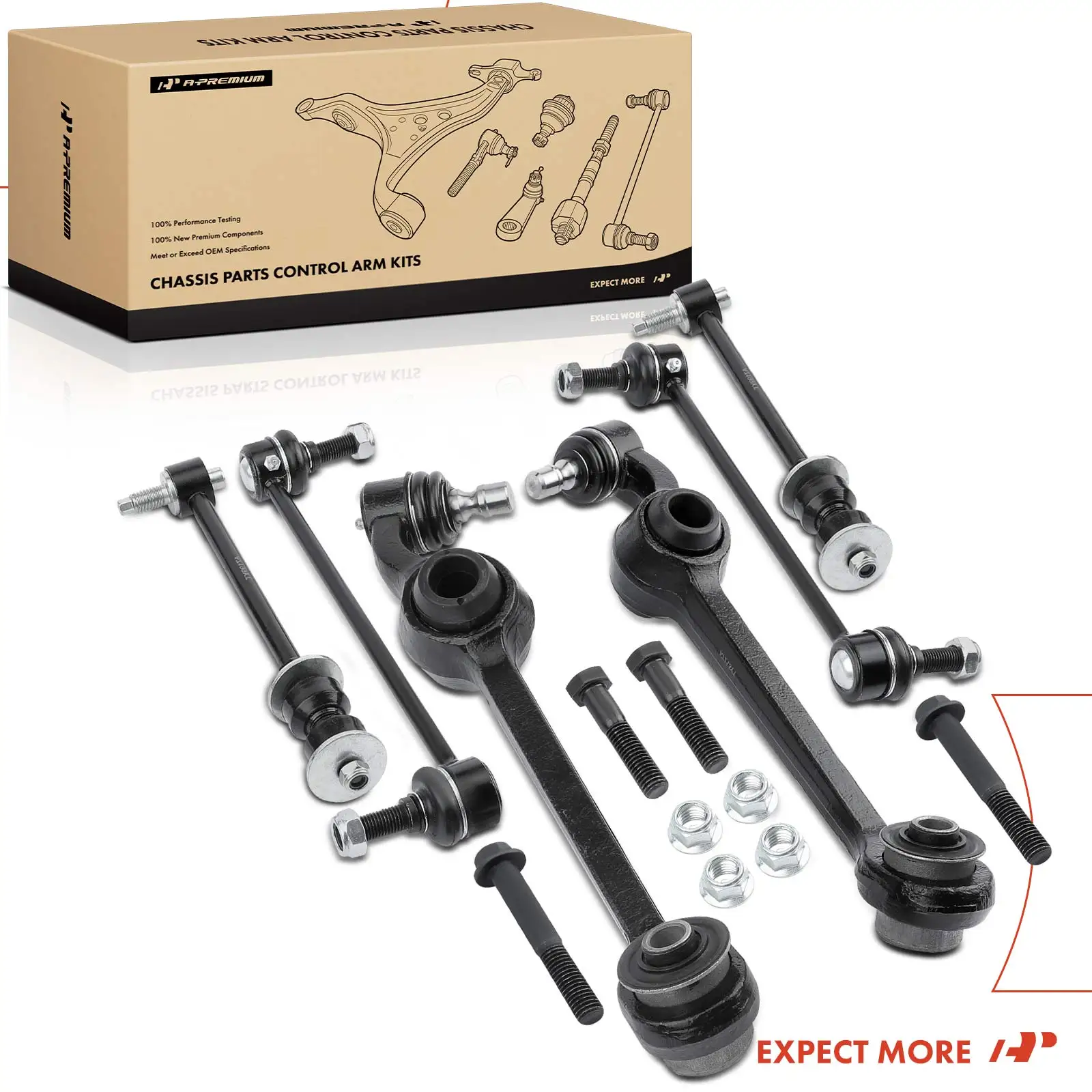 A-Premium 6x Front Control Arm with Ball Joint Sway Bar Link Kit for Chrysler LHS 1994-1997 Concorde Eagle Vision 1993-1997