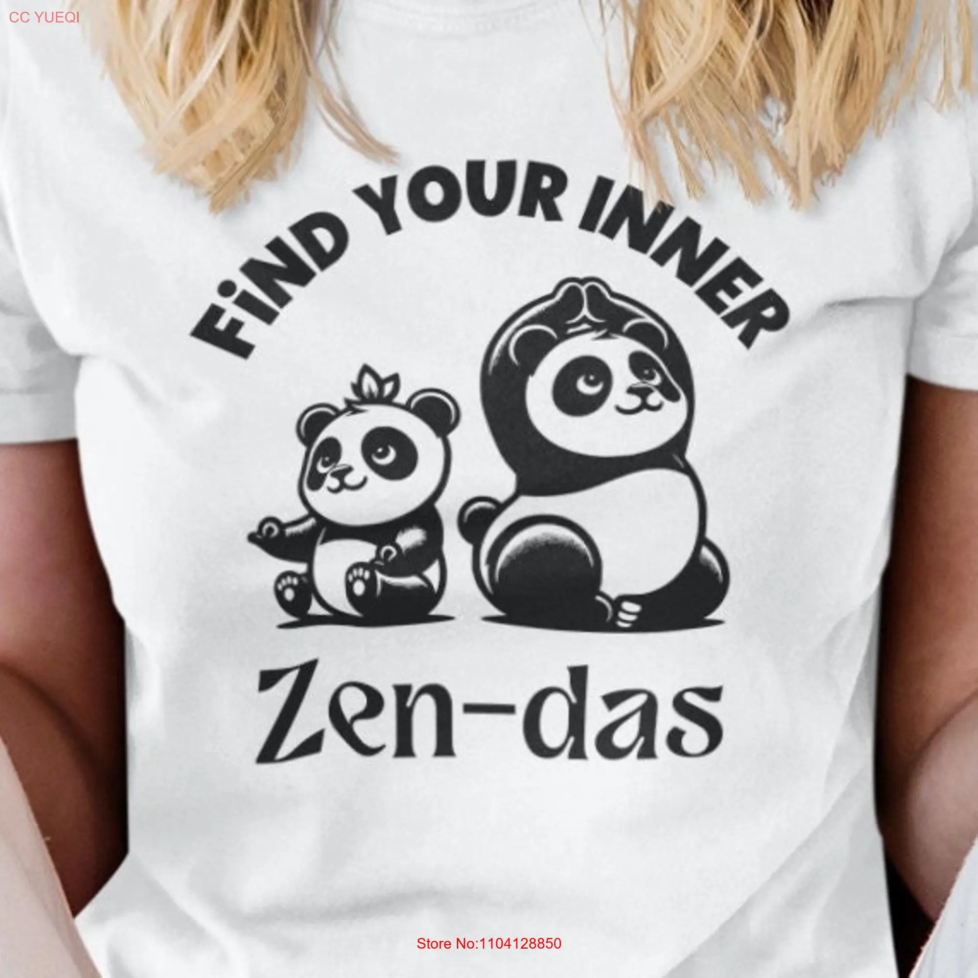 Zen Panda T Shirt Meditation Mindfulness Spiritual Namaste Cool Yoga Lover Breathe Cute long or short sleeves