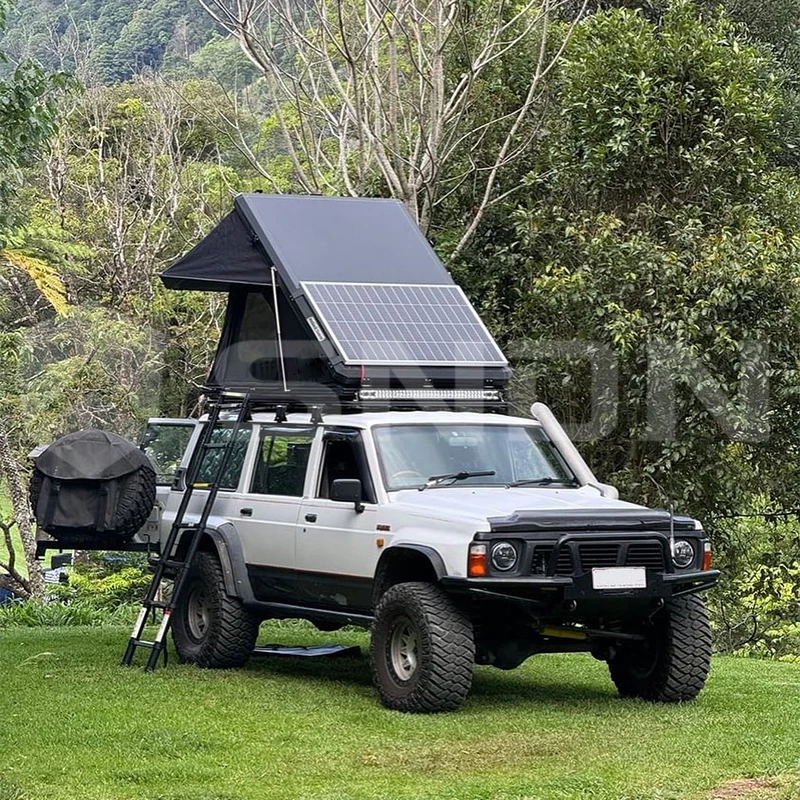 4x4 Overlanding Car Roof Top Tent Camper Four Season Waterproof Durable Roof Top Tent Hard Shell Aluminum With Solar Panel