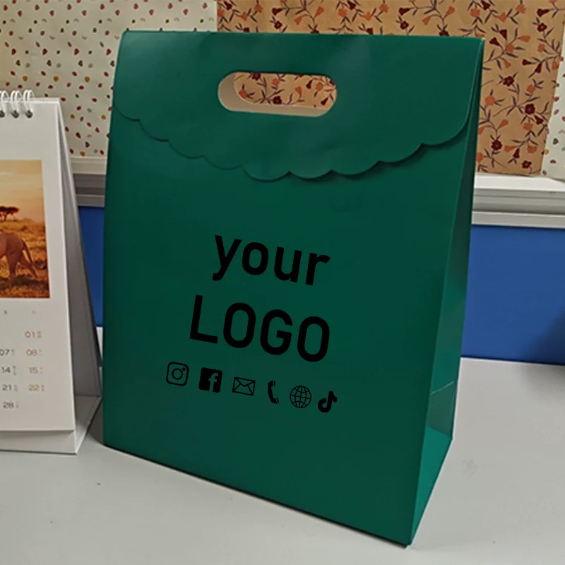 

30Pcs Flip paper bag solid color paper bag gift bag envelope bag return gift birthday gift bag candy handbag custom logo