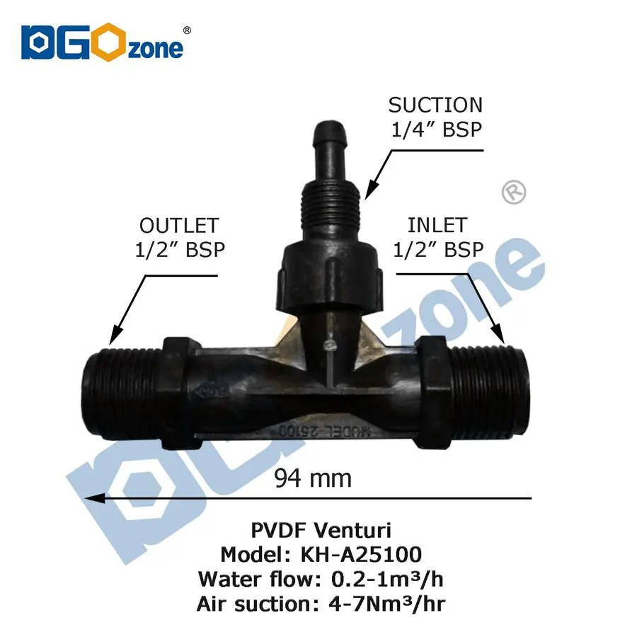 1/4 1/2 3/4 1i 1.5in 2in PVDF Venturi Injector Mixing Tube Garden Irrigation Connector  Mixed Gas and Liquid Injector with Valve