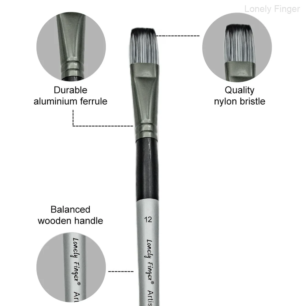 6/30pcs Paint Brush Set, Acrylic Paint Brushes, Professional Artist Series with Round,Flat, Angular,Filbert for Oil, Acrylic Can