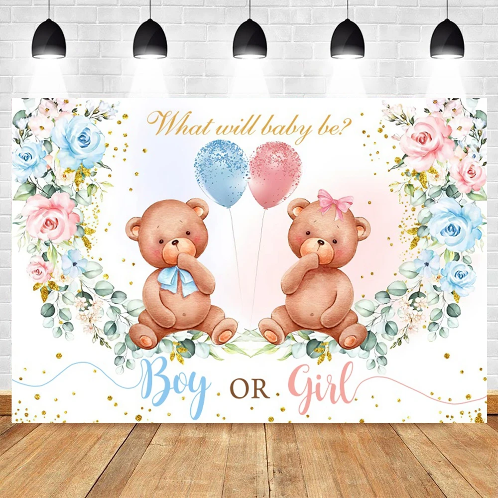 Fondo de revelación de género para niño o niña, cartel de decoración para fiesta de cumpleaños, Photozone