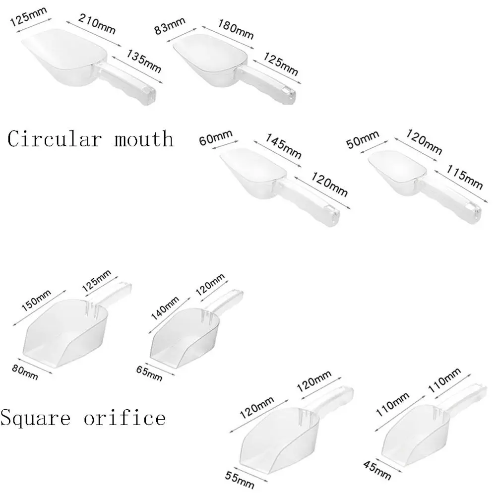 Plastic Ice Scoops Mini Transparent Ice Shovel Party Bar Buffet Kitchen Gadget For Candy Dessert Grain Dry Goods Shovel