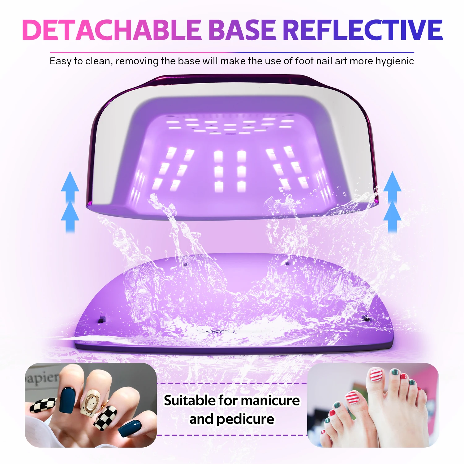 Uv Led Nagellamp Nail Art Lamp Met Diamanten Draadloze Uv-Cabine Voor Nagels Manicure Lamp Met 3 Timer Instellingen Nagellamp