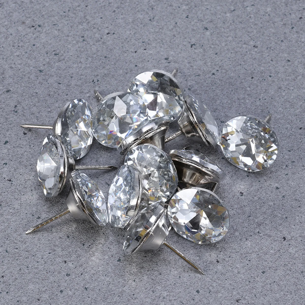 

30Pcs Sofa Crystal Buttons Transparent 25mm Rhinestone Upholstery Round Metal Loop Sewing DIY Headboard Decoration