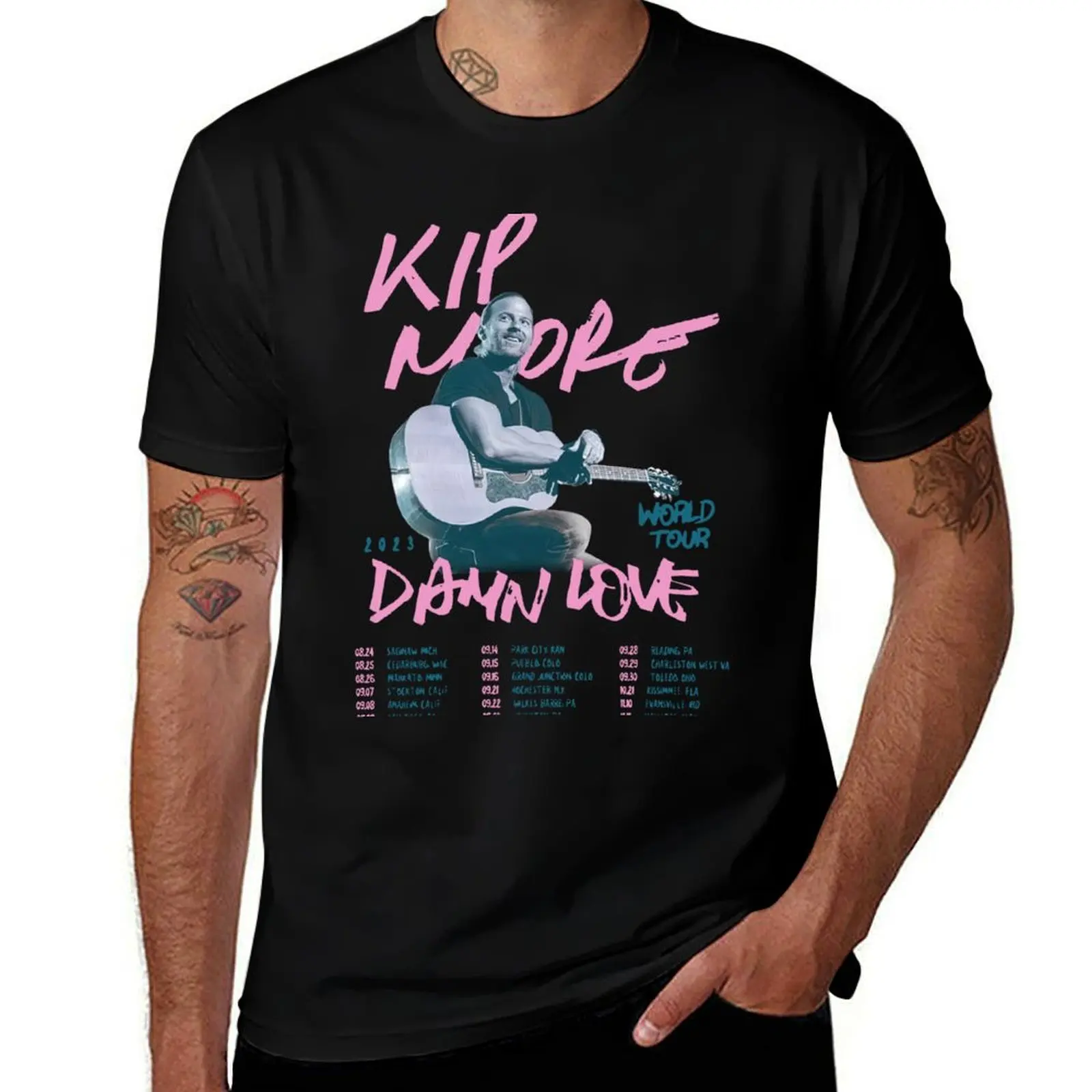 Kip Moore Damn Love Fall Tour T-Shirt Dry Fit Running Short Sleeve Top