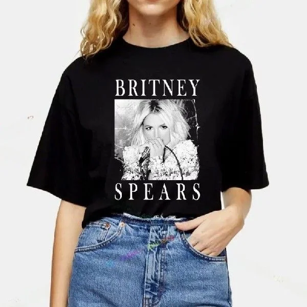 

Britney Spears Cool Hip Hop Ro Harajuk Tirt ex Ultra Slim Fit Pure Cotton Printed Floing Modern Sle Warmth