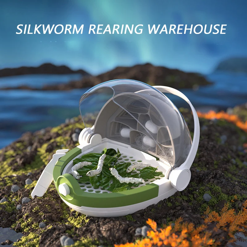 Portable Silkworm Breeding Capsule Container Reptile Feeding Box Kids Outdoor Observation Insect Habitat Nurturing Bucket Cage