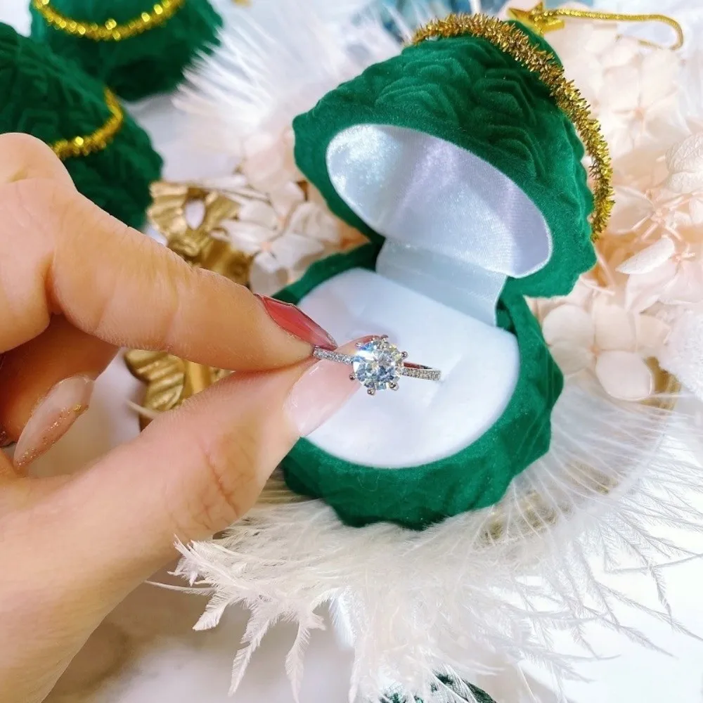 

Christmas Bell Christmas Jewelry Box Flocked Snowman Christmas Tree Ornament Wedding Storage Santa Claus Rings Box Gifts