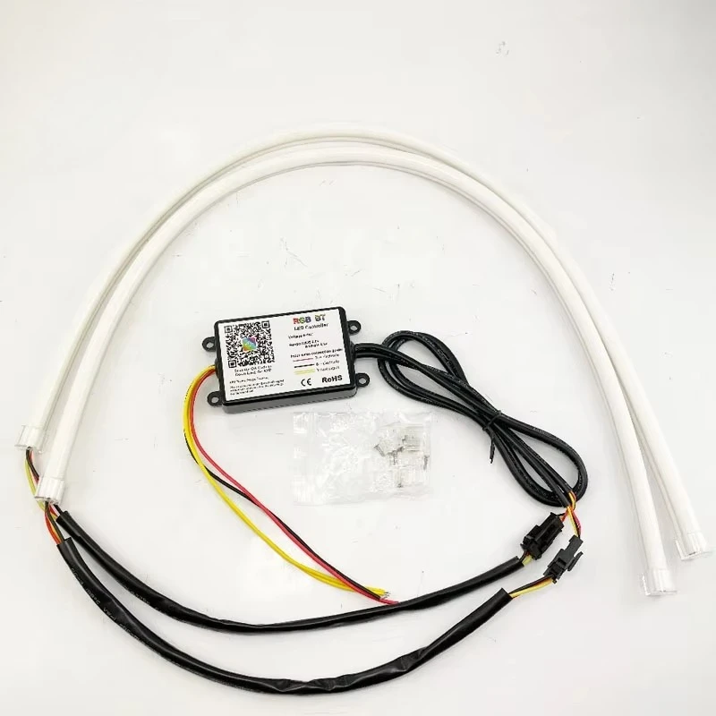 Car Motorcycle LED Light Strip DRL RGB Chasing Color Changing Sequential Yellow Turn Signal  APP Controller 60cm 30cm