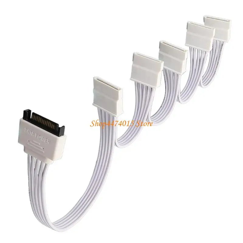 K1AA 15pin Satas Male إلى 5 كابل تمديد الطاقة الإناث لمحرك أقراص SSDS HDD