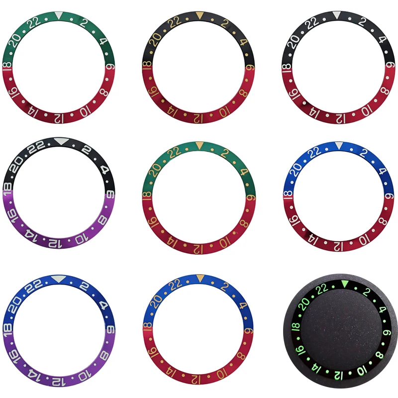 Wkładka do bezela zegarka ze stopu ceramicznego, skośna, 38 mm * 30,6, pasująca do koperty Water Ghost 40 mm, zegarka GMT do nurkowania, akcesoria do zegarków męskich.