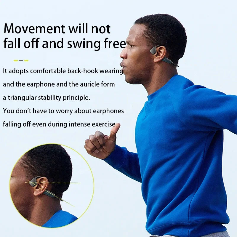 เปิดหูกีฬาหูฟังบลูทูธไร้สายชุดหูฟังบลูทูธ Bone Conduction หูฟัง Swing หูฟังฟรี