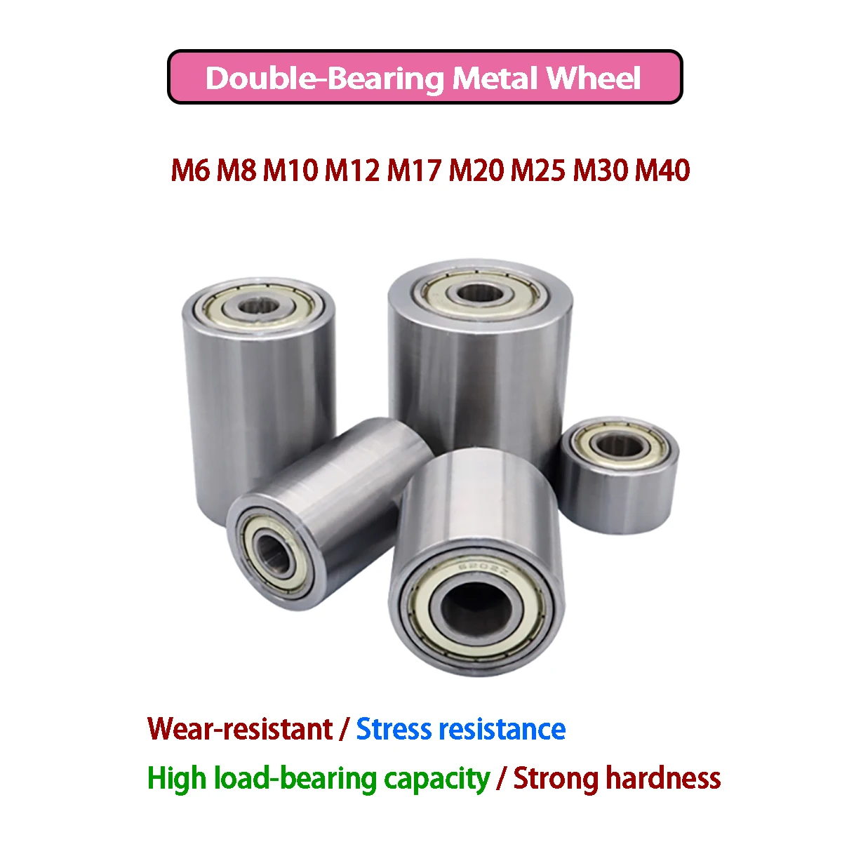 

1pcs Double-Bearing Metal Wheel Conveying Iron Flat Wheel For Ribbon Weaving Abrasive Belt Machine Flat Pulley Idler Track Wheel