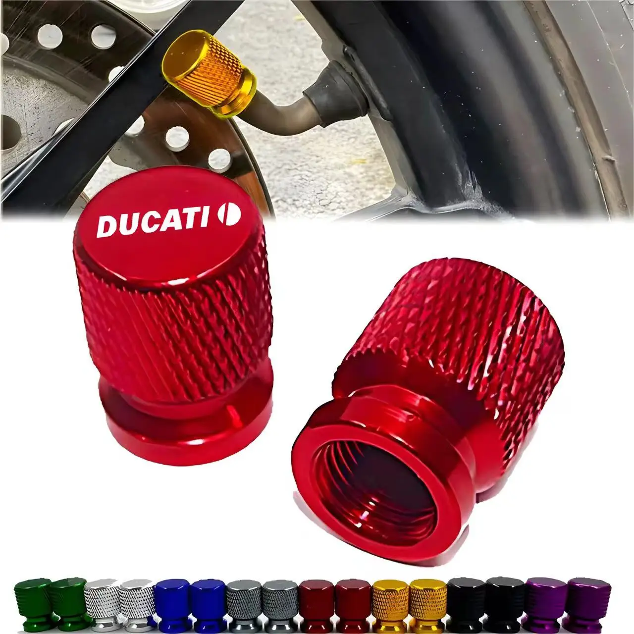 2pcs Motorcycle Wheel Tire Valve Caps For Ducati 400 620 695 696 796 821 MONSTER 899 959 1199 1299 Panigale 848 /EVO 1198/S/R