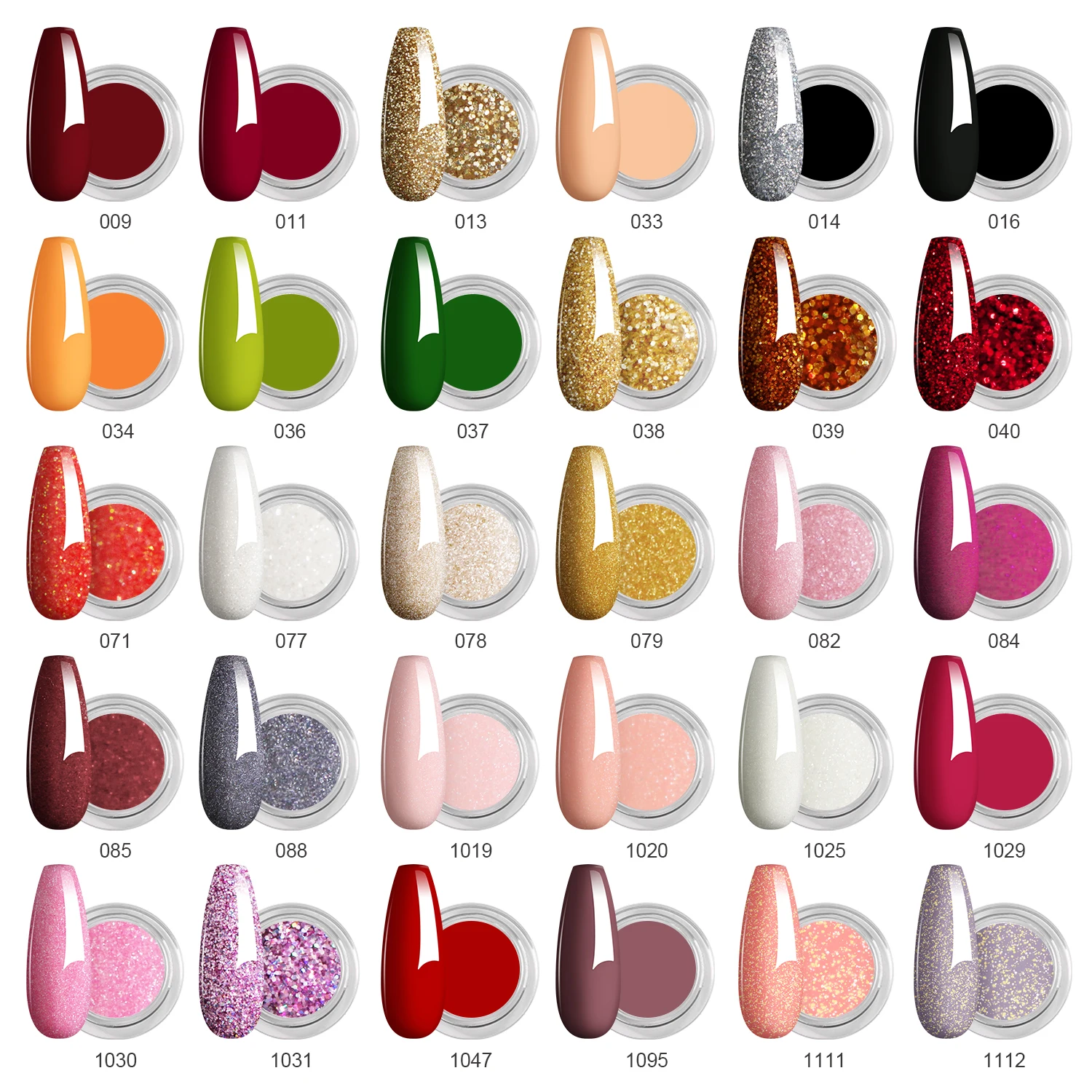 30 Colors Green Pinkish Golden Glitter Shades Dipping Powder Set, No Lamp Needed for Manicure Women Girls Easter Day Gift