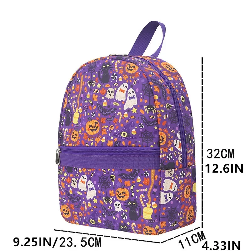 New pumpkin witch print waterproof children's backpack backpack