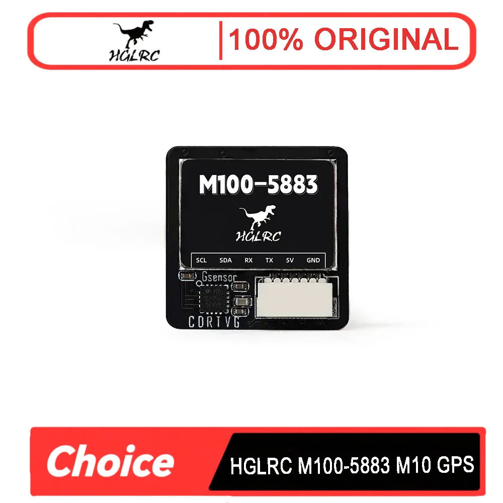 

HGLRC M100-5883 M10 GPS Module - Compass, Ceramic Antenna,Onboard LED Indicators 21x21mm for RC Airplane & FPV Long Range Drones