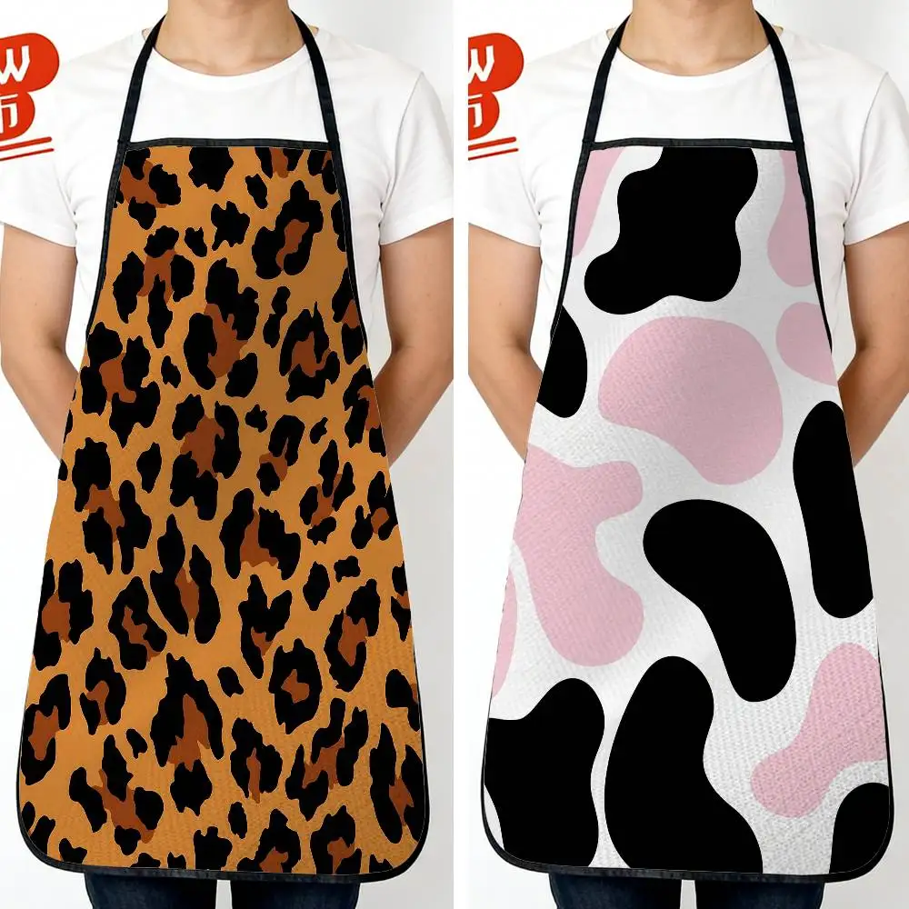 

cool Cow Pattern Sexy Leopard Long Waterproof & Oil-proof Kitchen Apron, Ideal for Women and Tall MenPerfect for Cafe Restaurant