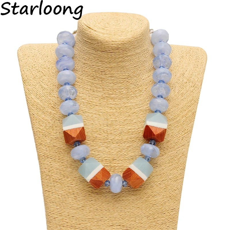 

New Arrival Fashion Latest Multicolor Resin Beads Women Strand Statement Choker Necklace Many shapes for choose bijoux