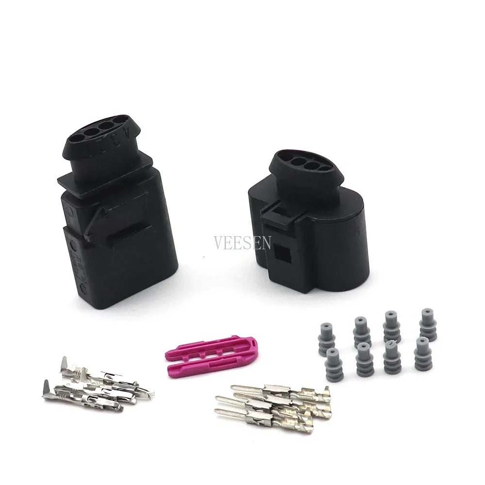 

5Set/10set 4P Waterproof Connector 0.5-0.8mm2 1.5 Series Automotive Water Temperature ABS Sensor Plug for Car PA66 Black