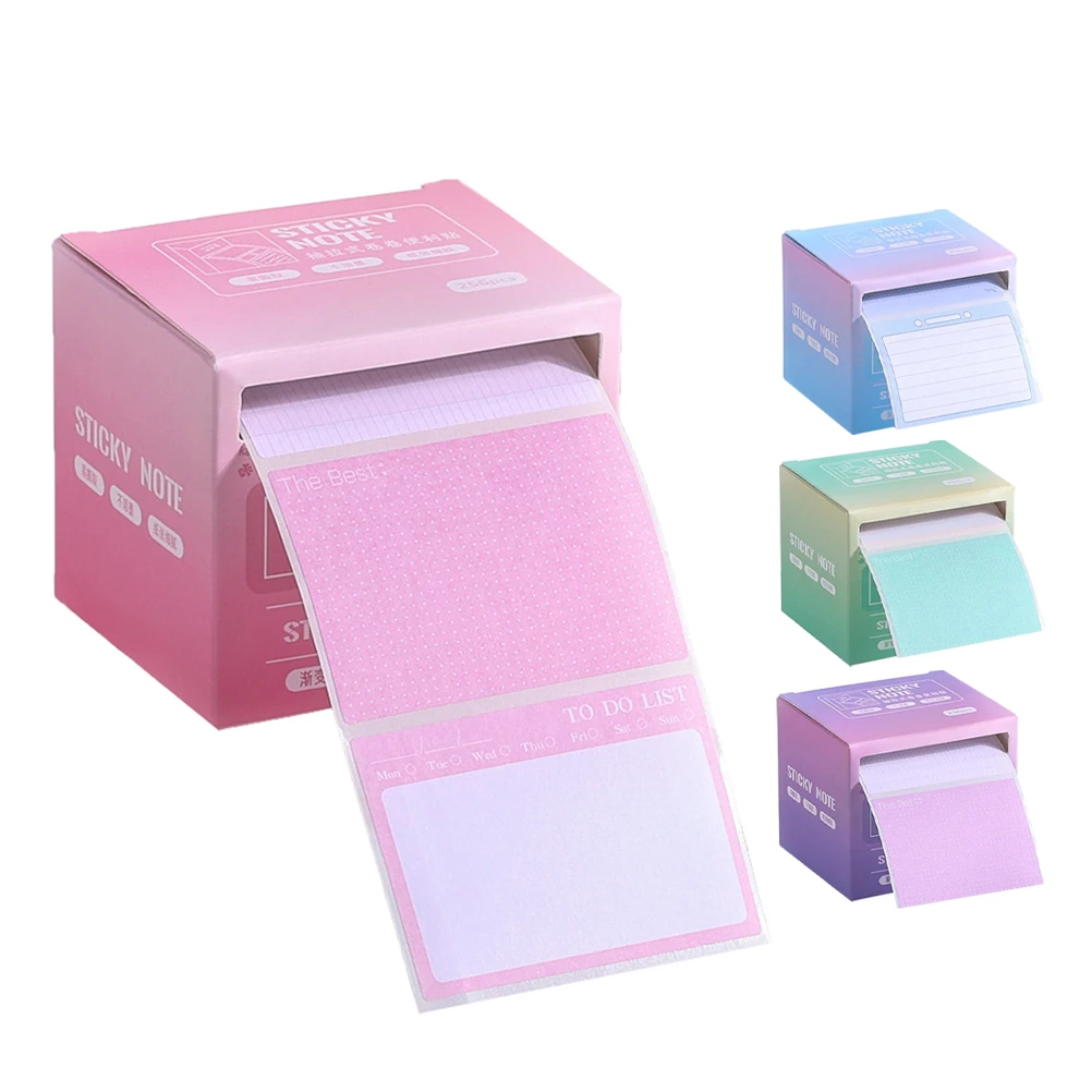 

4 Pcs Note Paper Dispenser Memo Pads Pull-out Label Stickers Colorful Pupils Adhesive Notepads