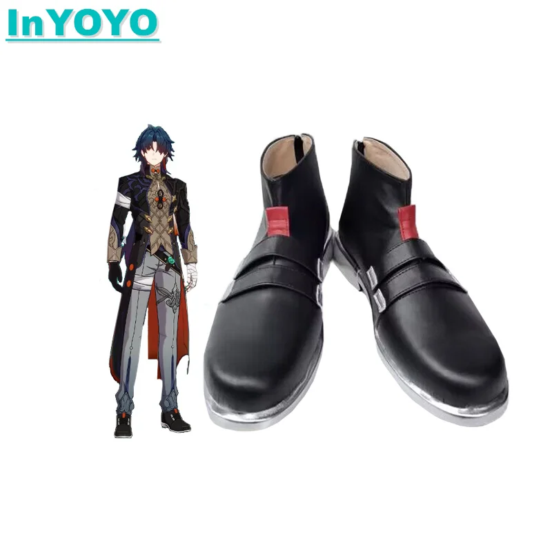 

InYOYO Blade Cosplay Shoes Honkai: Star Rail Leather Shoes Universal Combat Unisex Role Play Use Accessories 35-48 Size