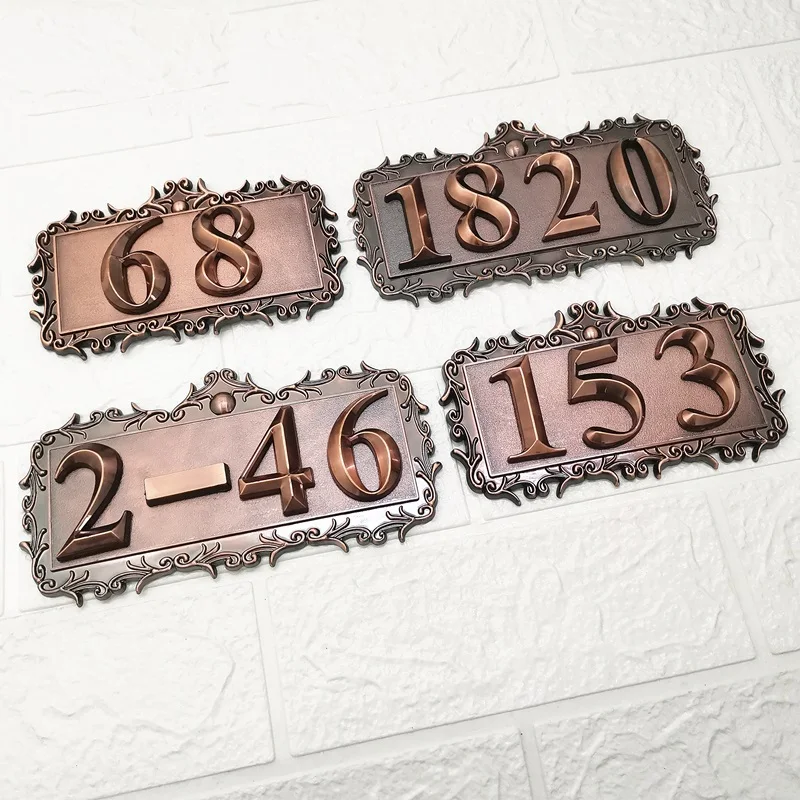 DIY Door Number ABS Plastic Customized Door Plates For Home Gates Hotel Room Personalized House Number Stickers Door Number Sign