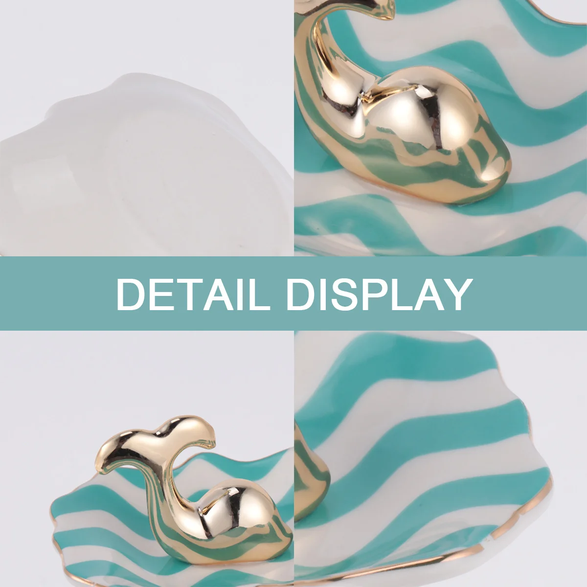 

Ceramic Jewelry Storage Tray Dolphin Design Assorted Colors Jewelry Organizer Rack for Rings Earrings Keys Desktop Display