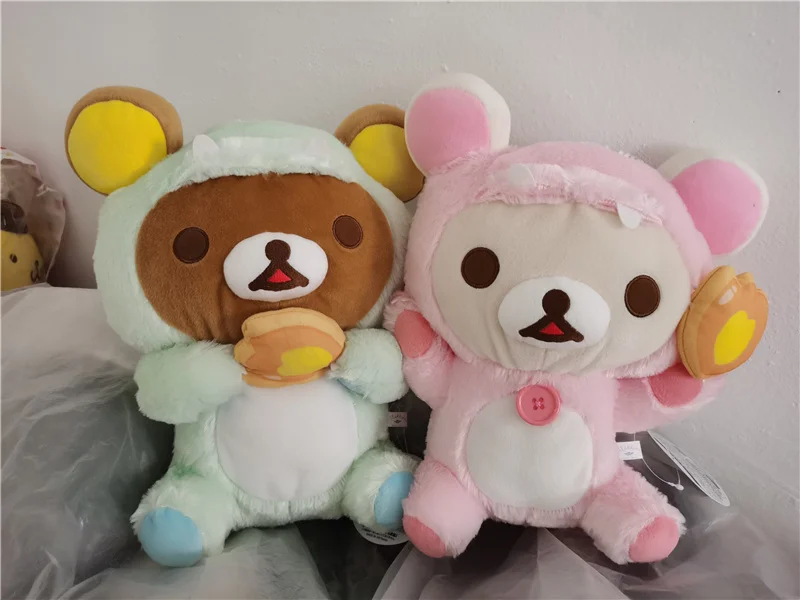 New Cute Rilakkuma Plush Korilakkuma Bear Pink Dinosaur Sitting Big Plushes Stuffed Pillow Toy Doll 36cm Kids Children Gifts